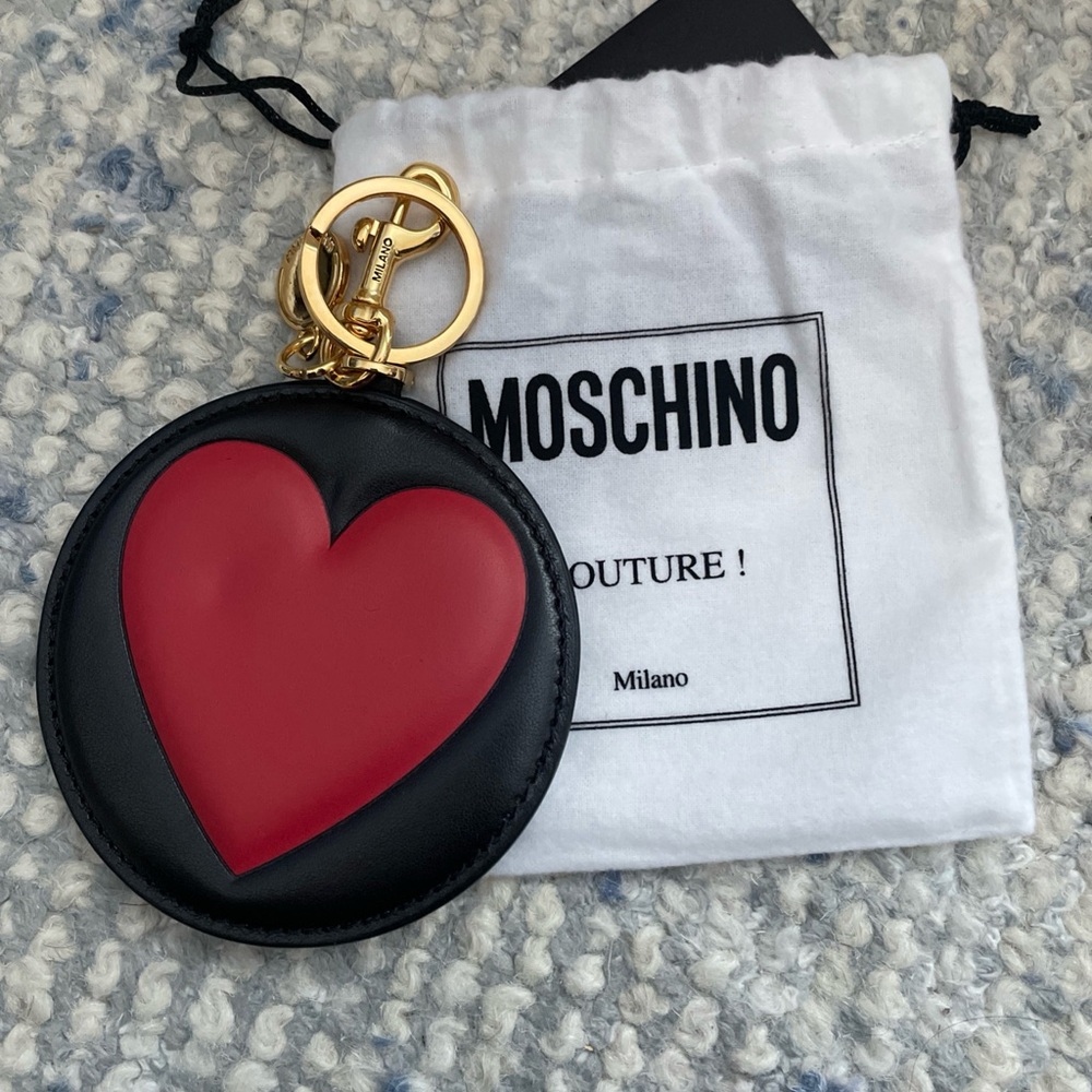 Moschino Heart Key Holder in Black and Red